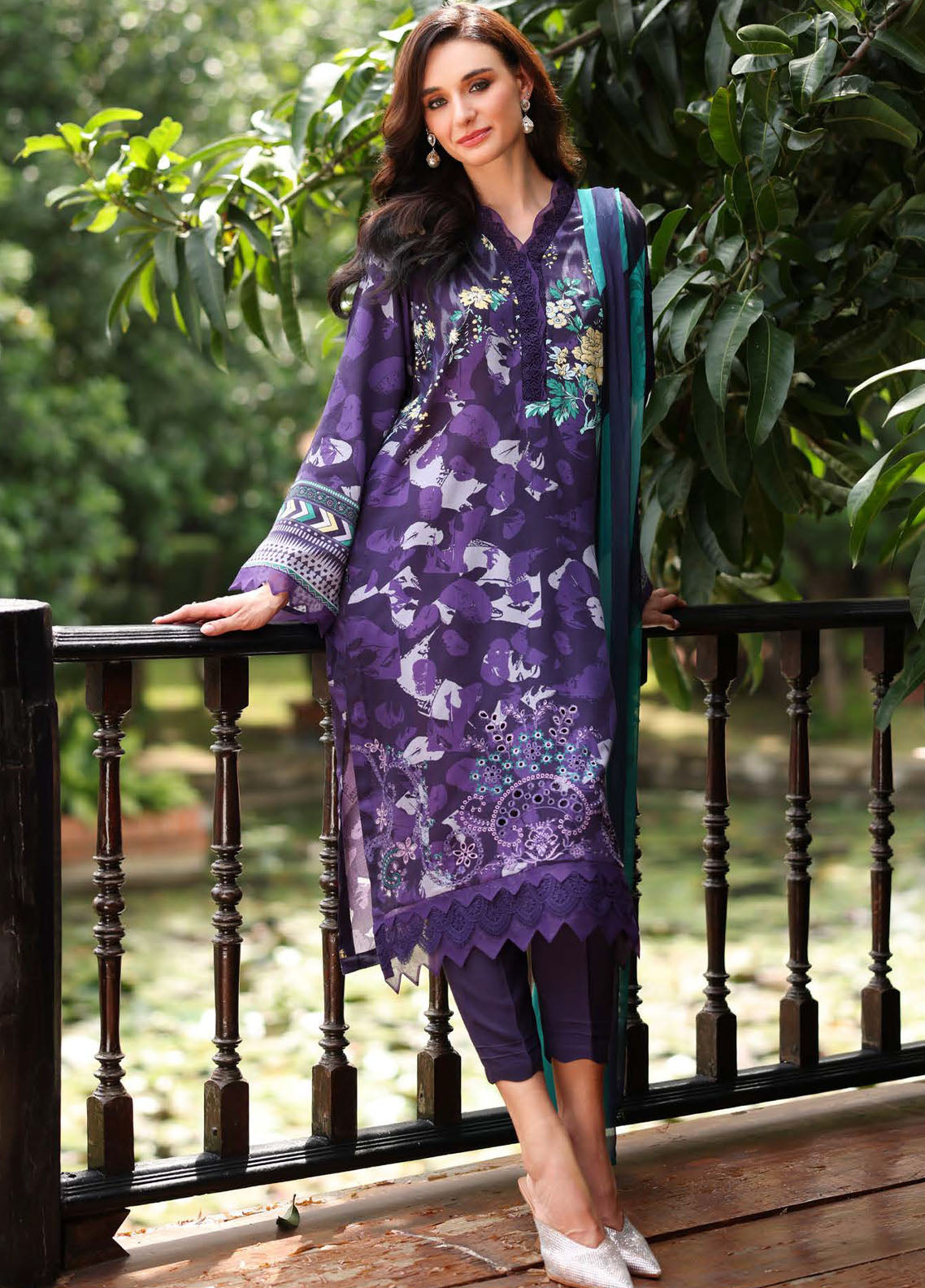 Nureh Embroidered Linen Suits Unstitched 3 Piece NU25DU DD-21