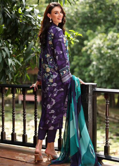 Nureh Embroidered Linen Suits Unstitched 3 Piece NU25DU DD-21