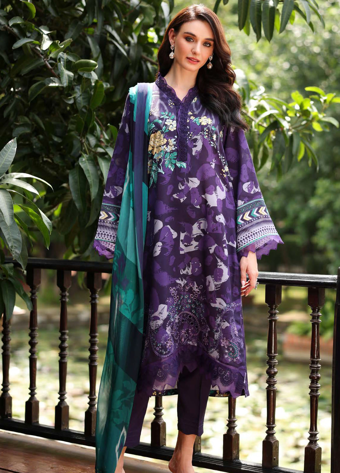 Nureh Embroidered Linen Suits Unstitched 3 Piece NU25DU DD-21