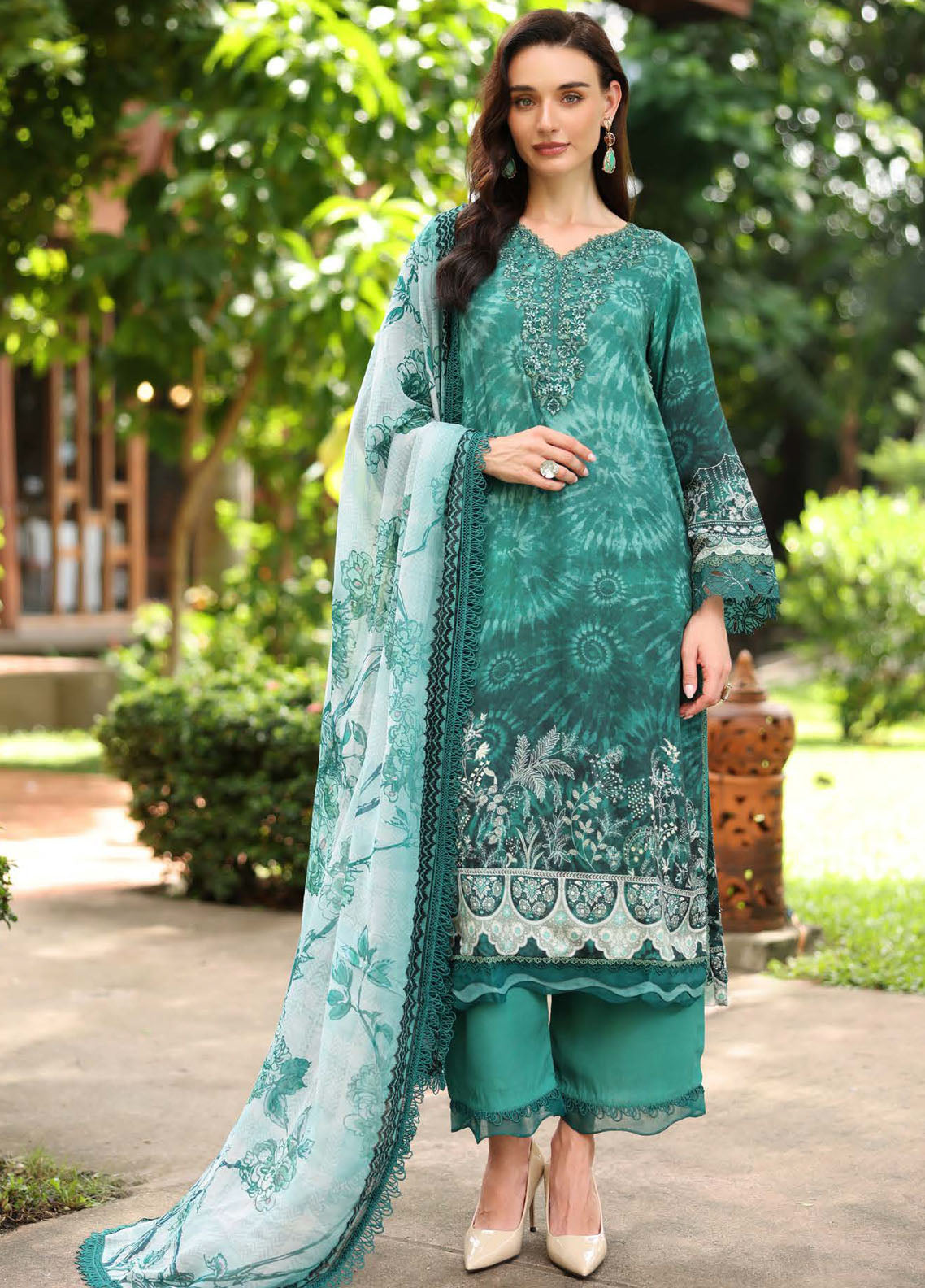 Nureh Embroidered Linen Suits Unstitched 3 Piece NU25DU DD-22