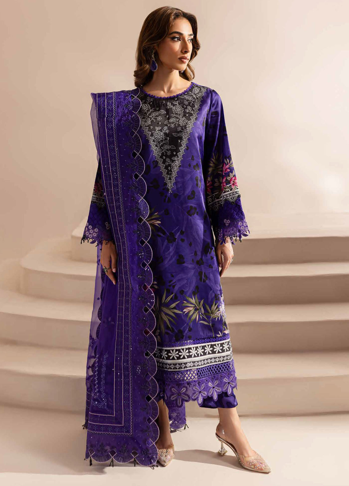 Nureh The Silk Unstitched Collection 2024 S-18