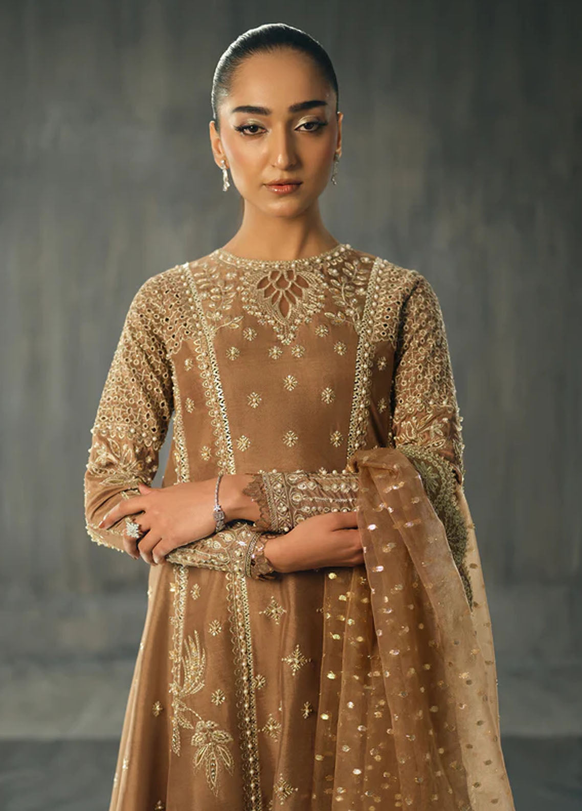 Nyra Pret Embroidered Silk 3 Piece Suit Coco