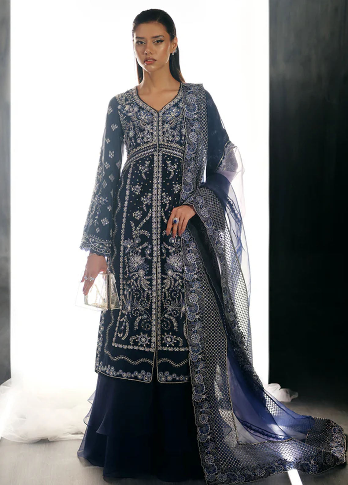 Nyra Pret Embroidered Silk 3 Piece Suit Esra