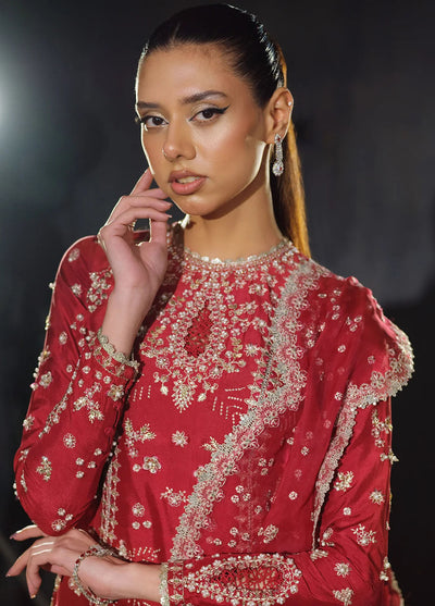 Nyra Pret Embroidered Silk 3 Piece Suit Rosette