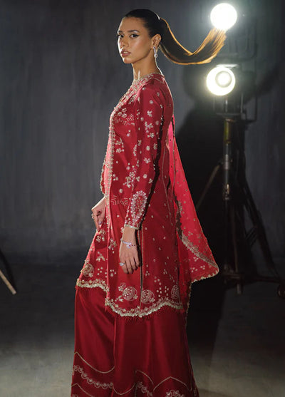 Nyra Pret Embroidered Silk 3 Piece Suit Rosette