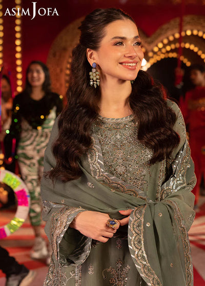 Opulence by Asim Jofa Embroidered Chiffon Suits Unstitched 3 Piece AJ25OF AJFO-03-UNS