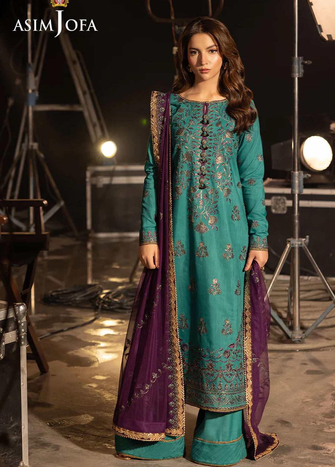 Opulence by Asim Jofa Embroidered Net Suits Unstitched 3 Piece AJ25OF AJFO-08-UNS