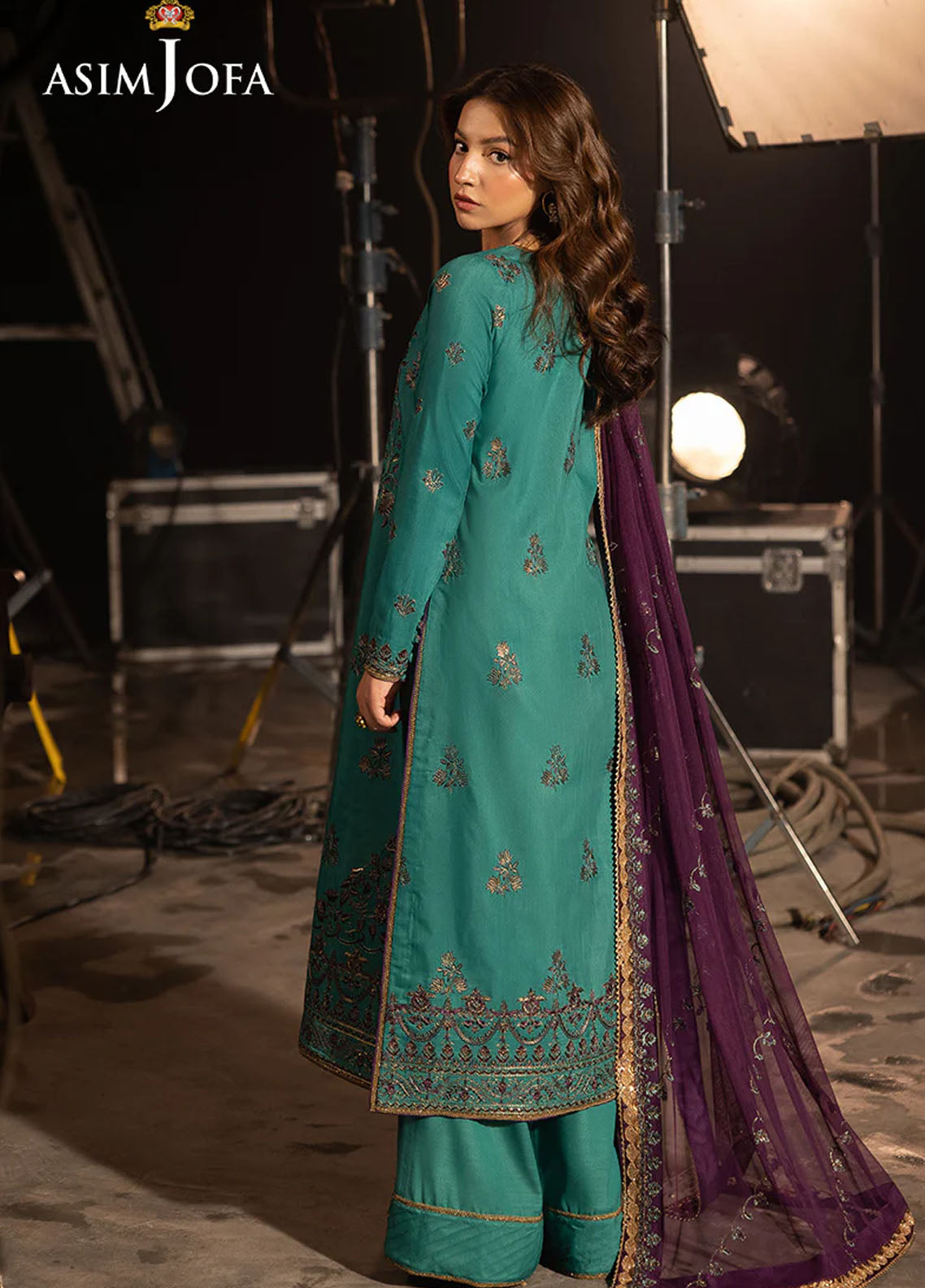 Opulence by Asim Jofa Embroidered Net Suits Unstitched 3 Piece AJ25OF AJFO-08-UNS