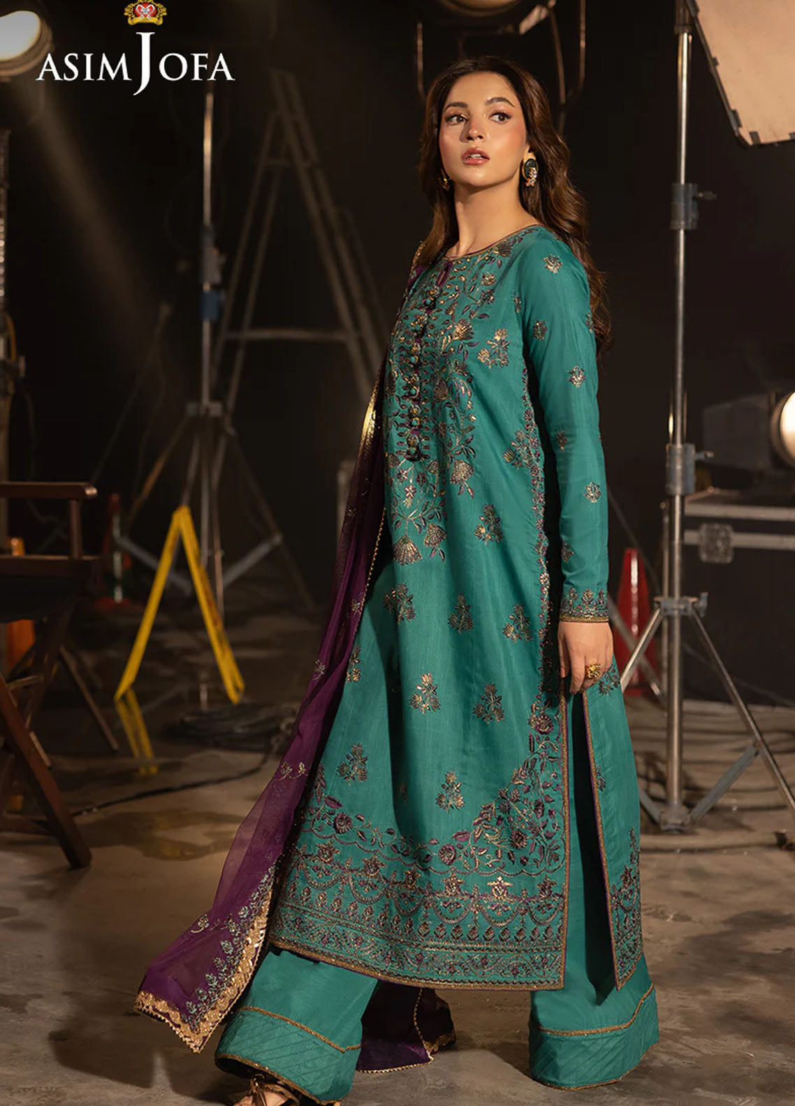 Opulence by Asim Jofa Embroidered Net Suits Unstitched 3 Piece AJ25OF AJFO-08-UNS