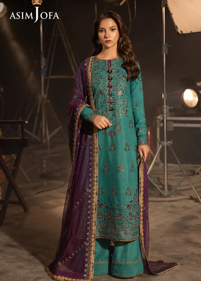 Opulence by Asim Jofa Embroidered Net Suits Unstitched 3 Piece AJ25OF AJFO-08-UNS
