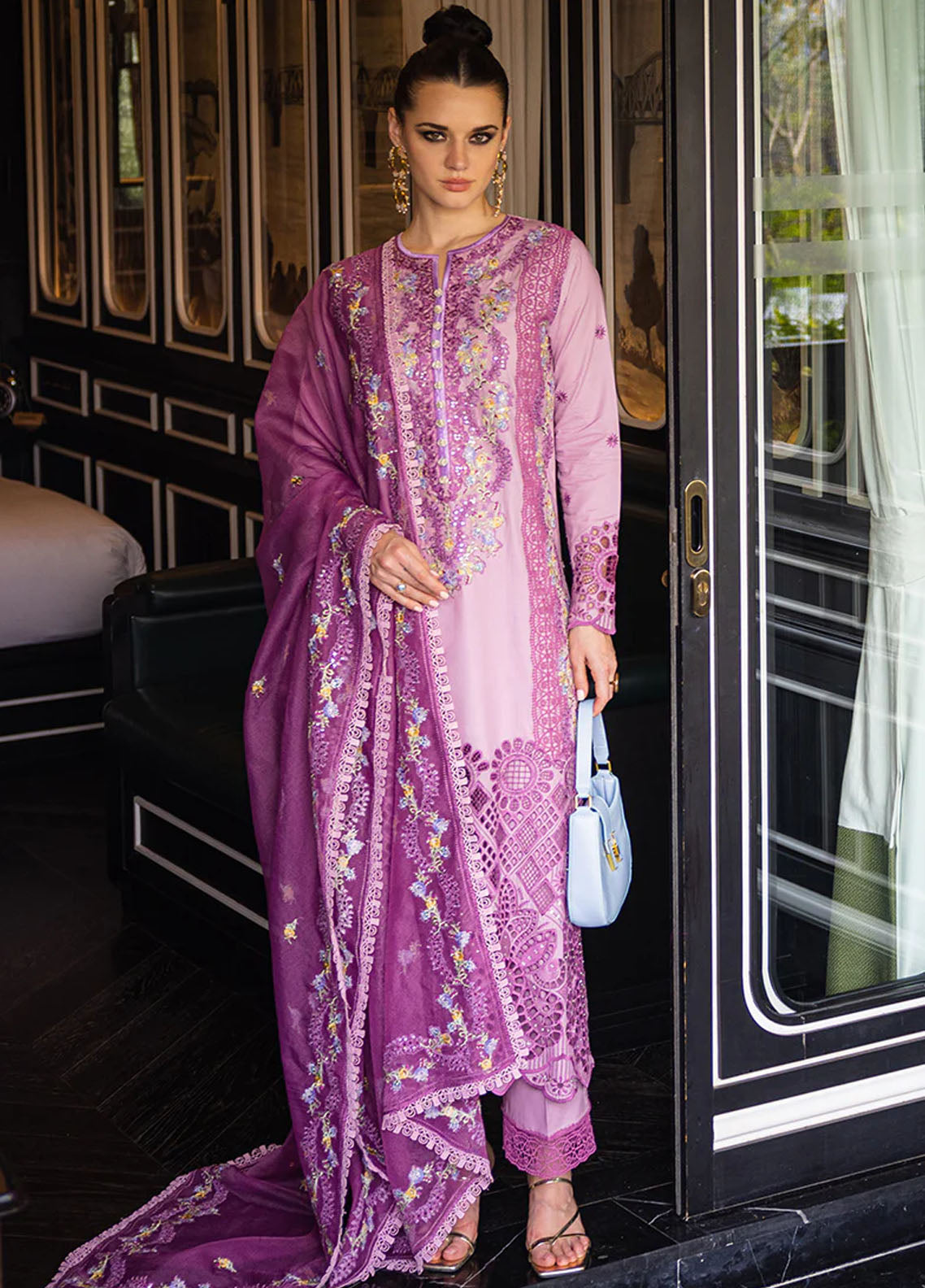 Orient Express By Mushq Unstitched Luxury Lawn Collection 2024 D-01 Elodie