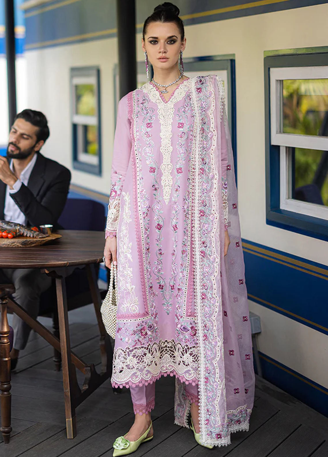Orient Express By Mushq Unstitched Luxury Lawn Collection 2024 D-06 Raffine