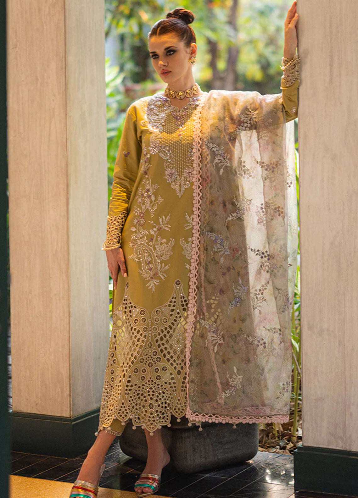 Orient Express By Mushq Unstitched Luxury Lawn Collection 2024 D-07 Delice