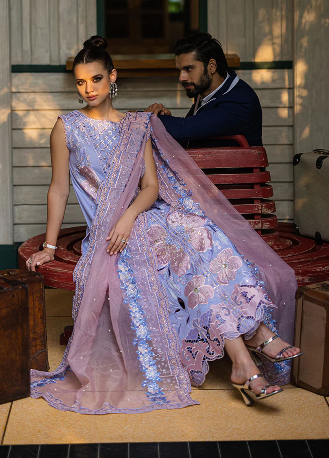 Orient Express By Mushq Unstitched Luxury Lawn Collection 2024 D-08 Soleil
