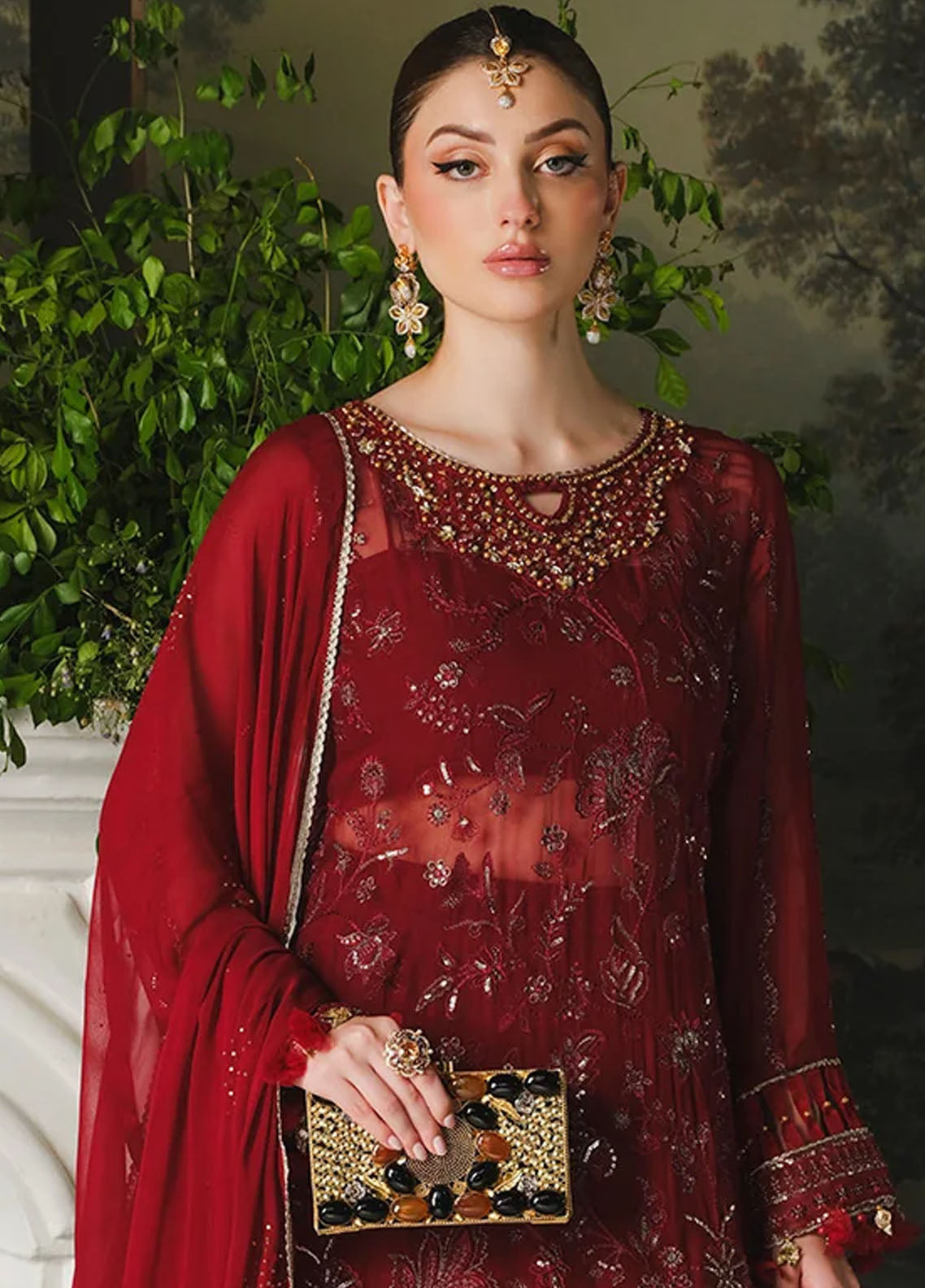 Paras by Pasha Ayla Unstitched Luxury Collection 2024 PR106-Berry