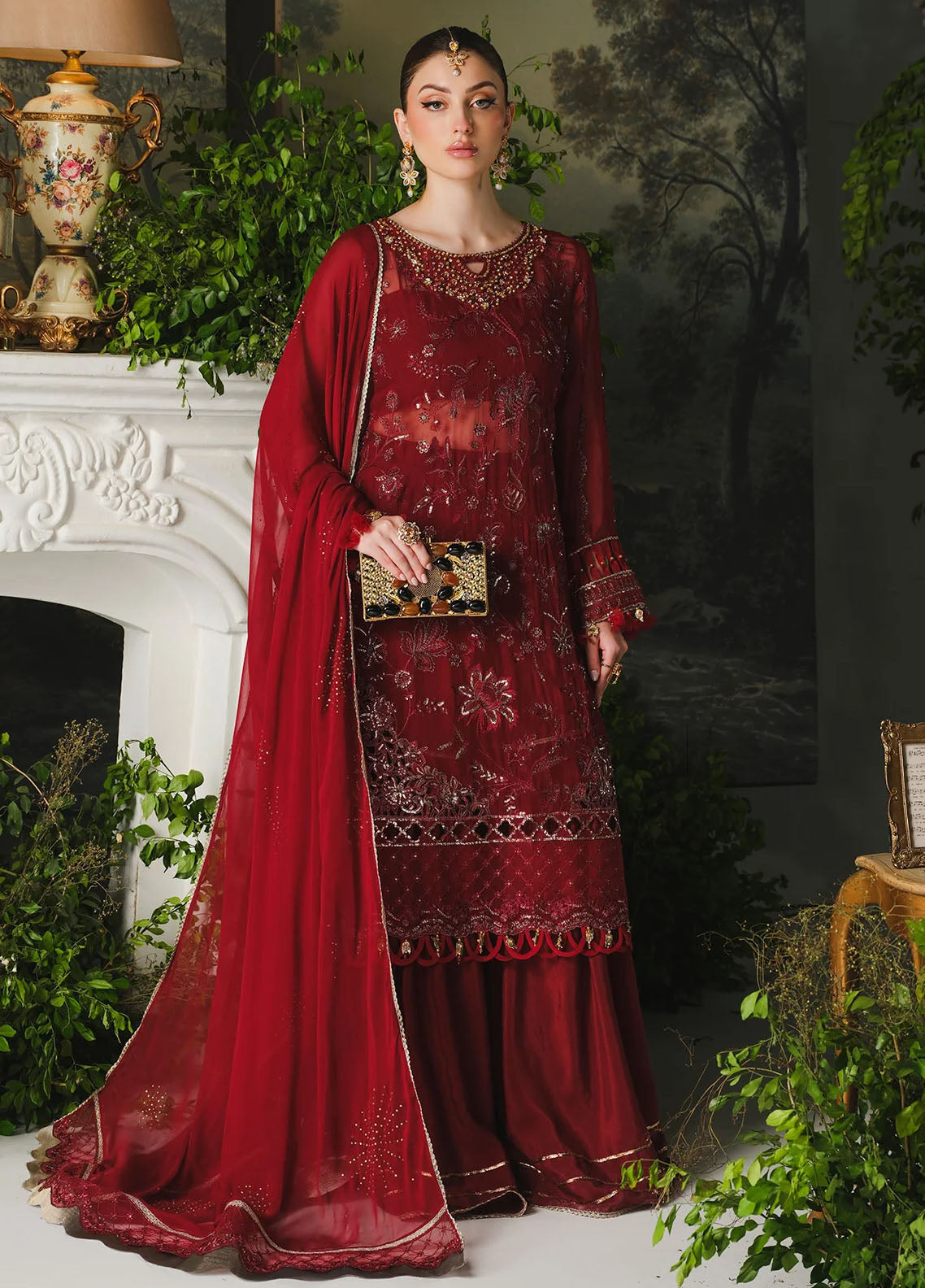 Paras by Pasha Ayla Unstitched Luxury Collection 2024 PR106-Berry