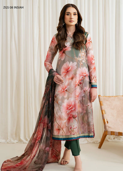 Prints by Zarif Georgette Silk Collection 2024 ZGS-08 Insiah