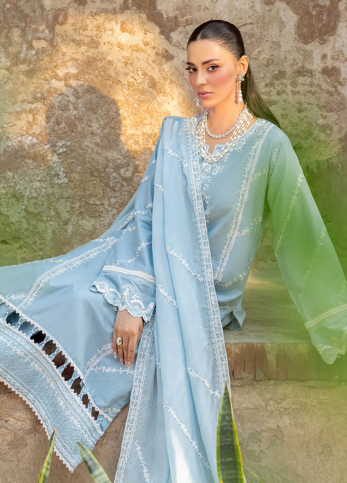 Panache Apparel Pret Embroidered Lawn 3 Piece Suit Badal