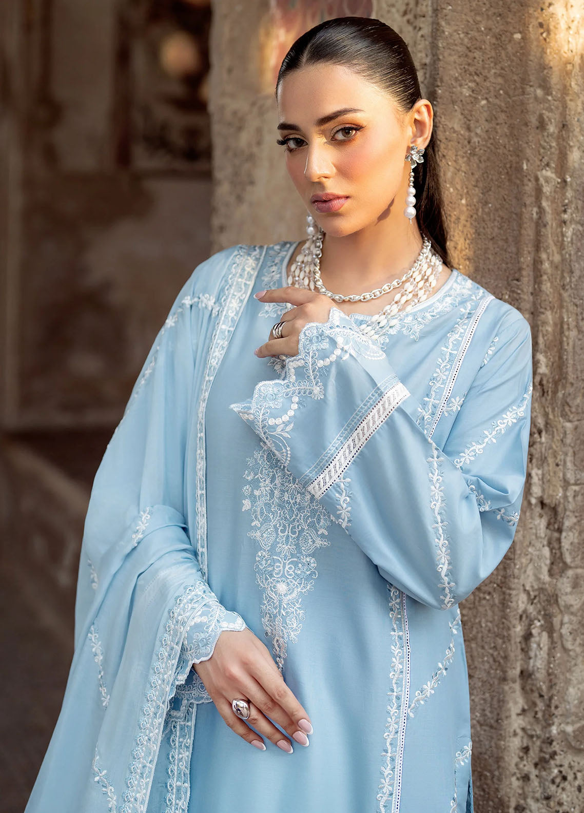 Panache Apparel Pret Embroidered Lawn 3 Piece Suit Badal