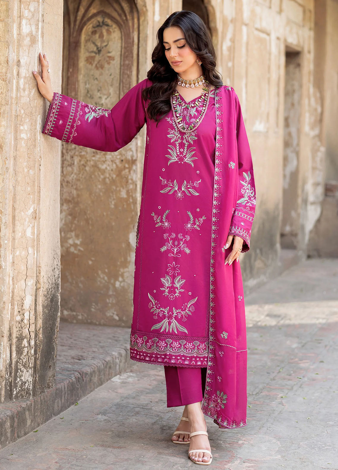 Panache Apparel Pret Embroidered Lawn 3 Piece Suit Nazakat