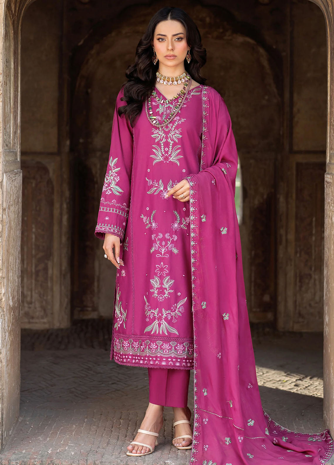Panache Apparel Pret Embroidered Lawn 3 Piece Suit Nazakat