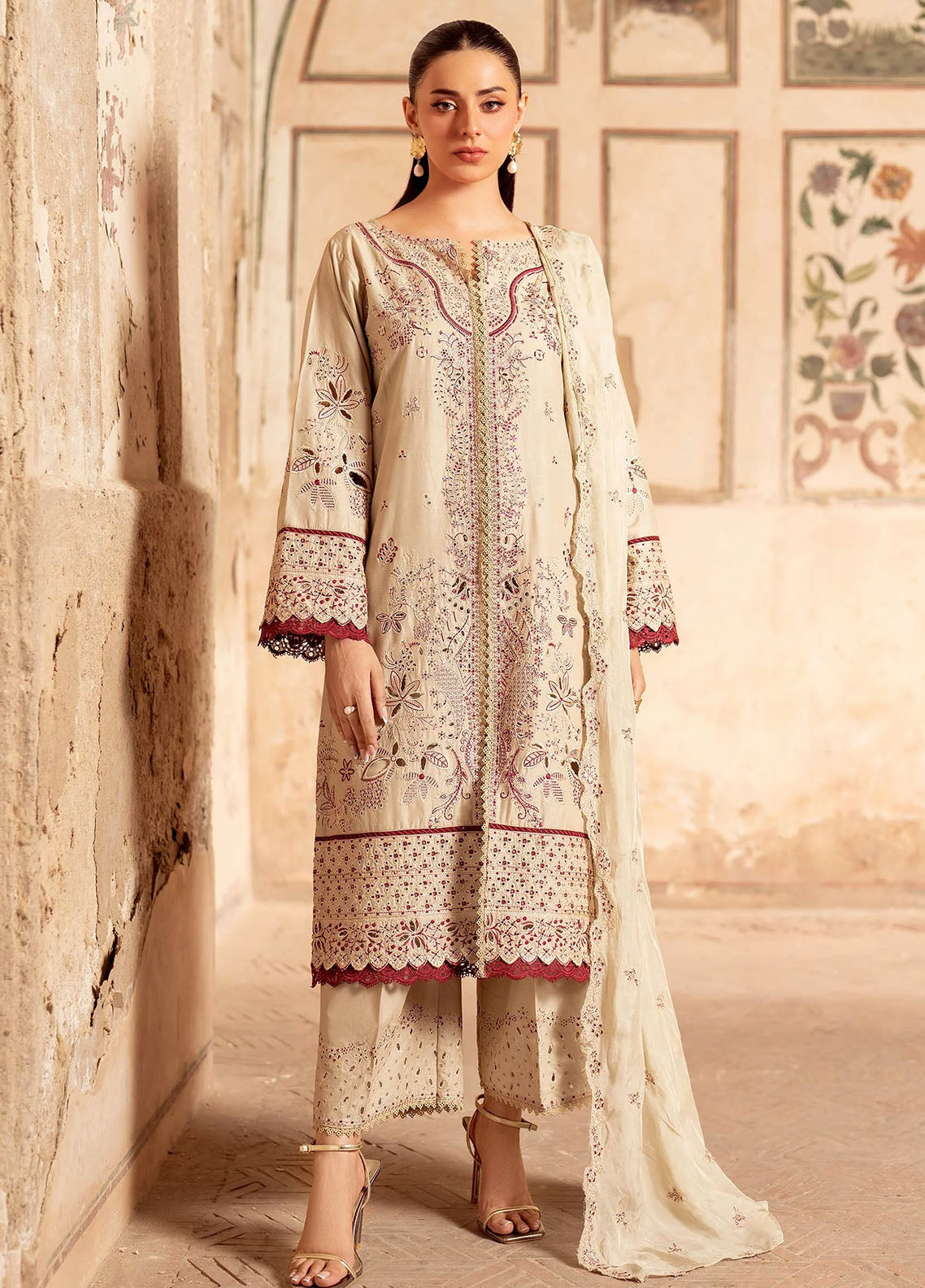 Panache Apparel Pret Embroidered Lawn 3 Piece Suit Ufaq