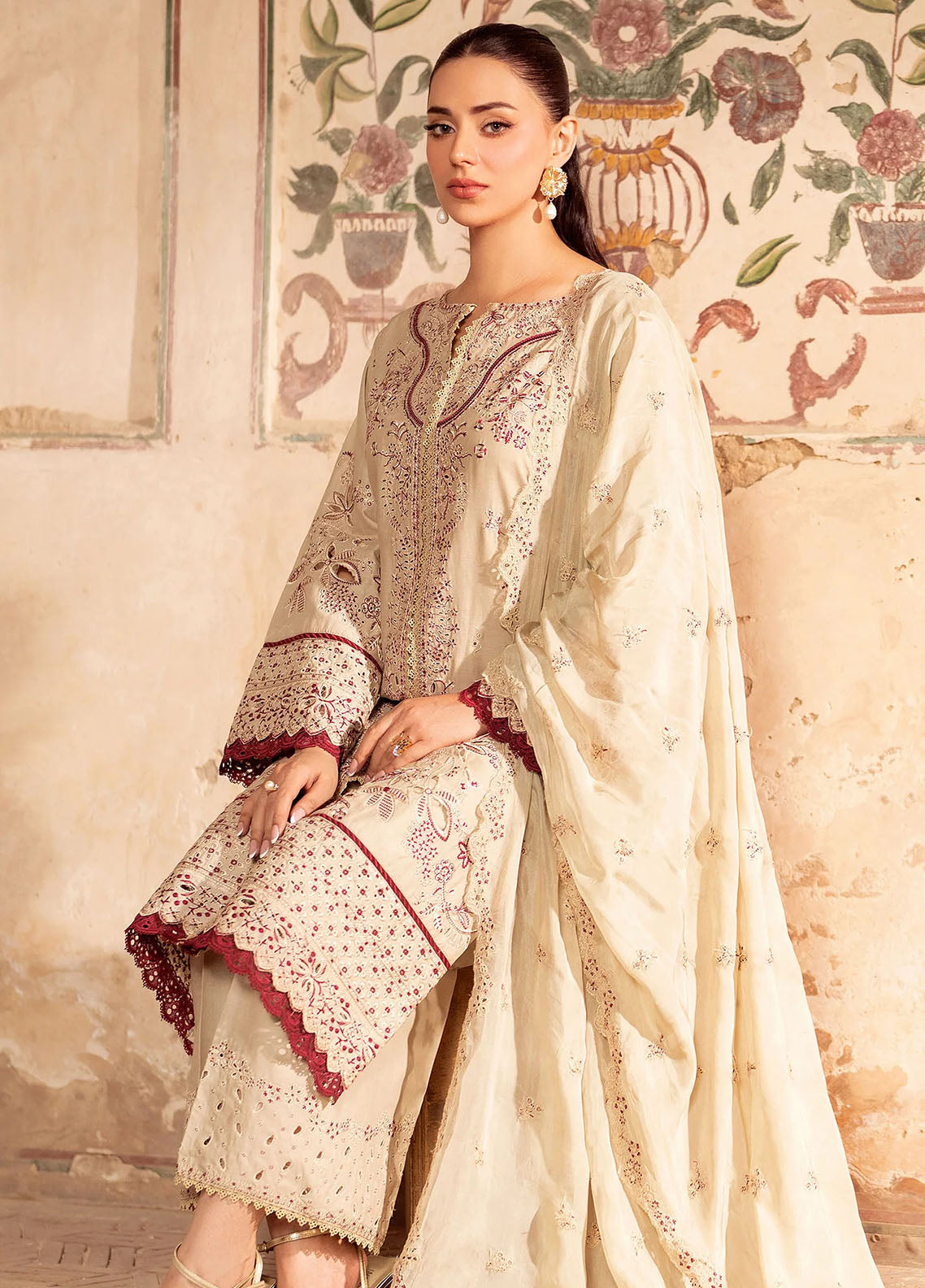 Panache Apparel Pret Embroidered Lawn 3 Piece Suit Ufaq