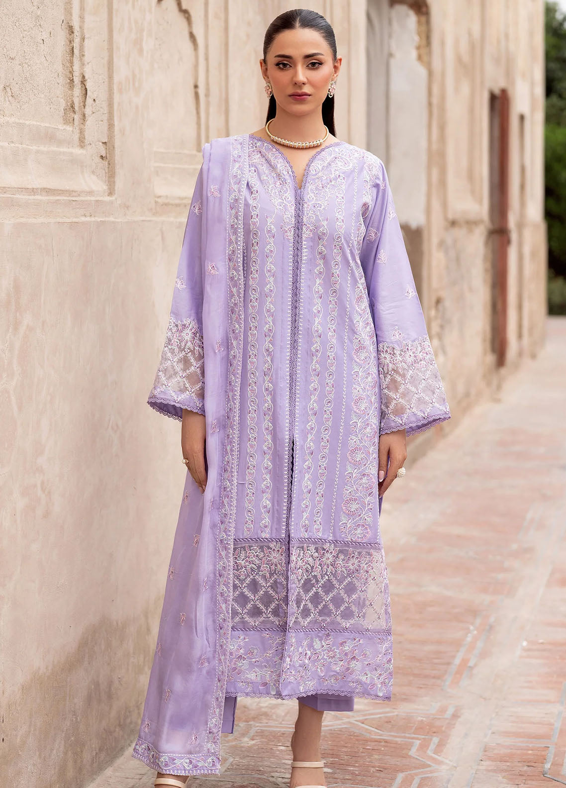Panache Apparel Pret Embroidered Lawn 3 Piece Suit Zauar