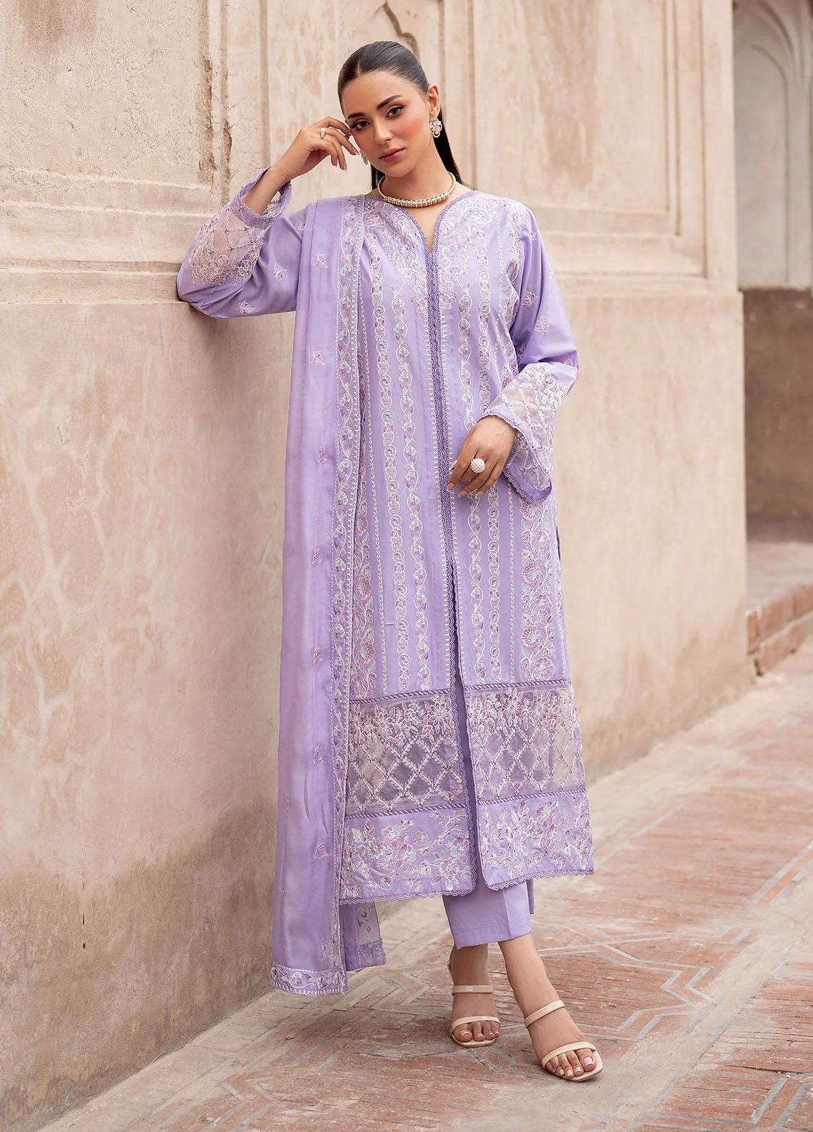 Panache Apparel Pret Embroidered Lawn 3 Piece Suit Zauar