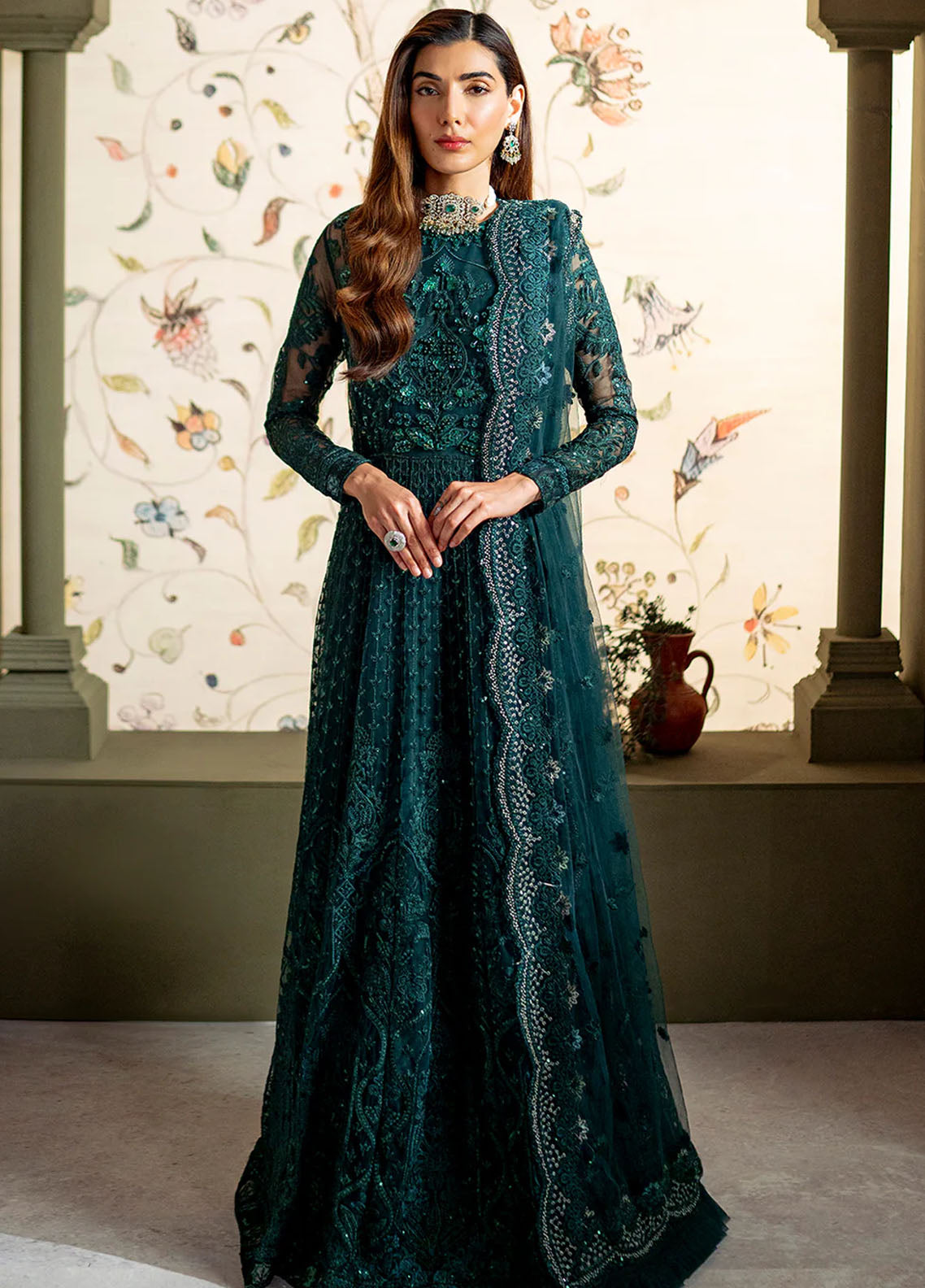 Parinaaz By Neeshay Embroidered Net Suit Unstitched 3 Piece NSH24P Shahana - Formal Collection