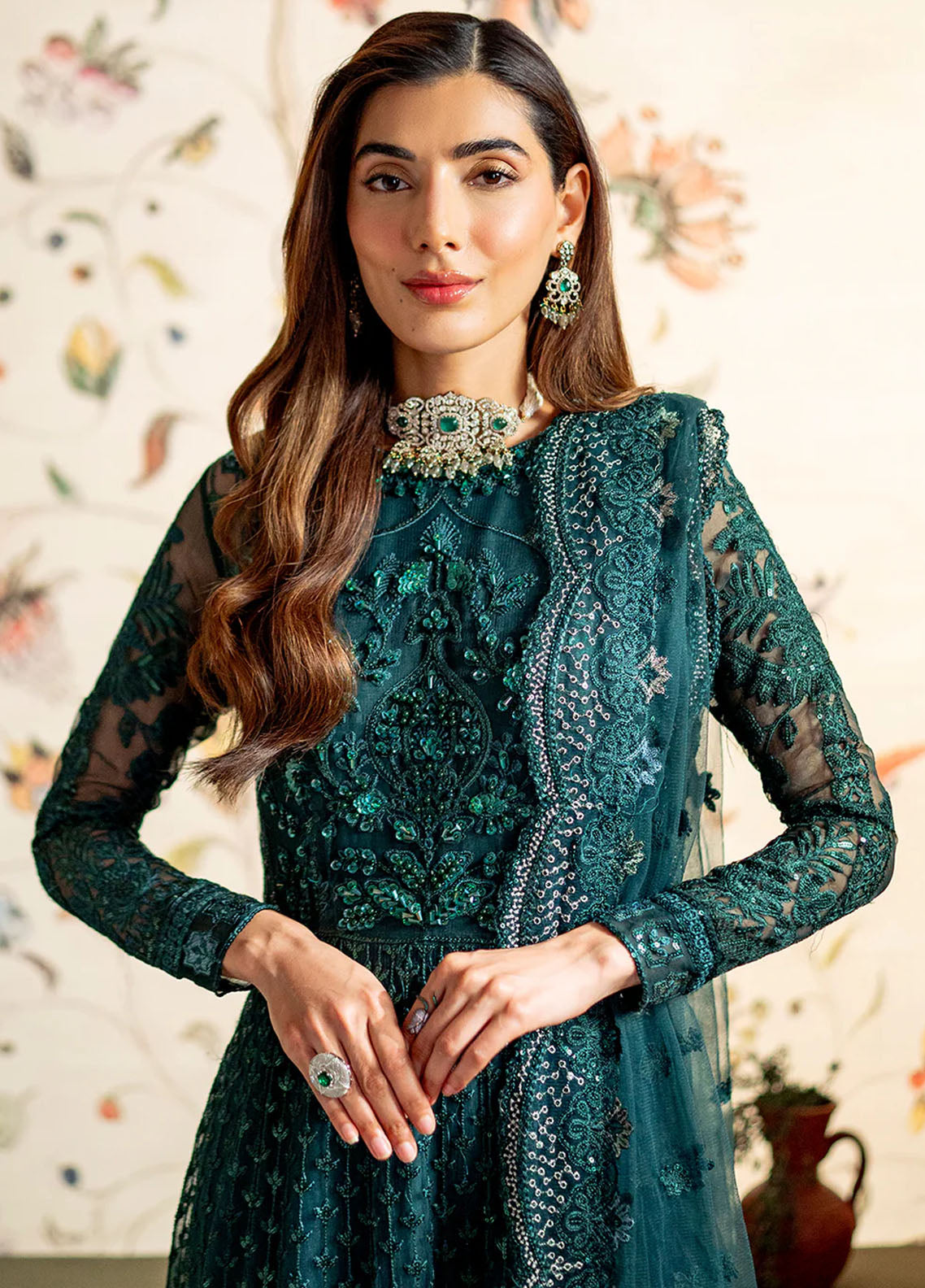 Parinaaz By Neeshay Embroidered Net Suit Unstitched 3 Piece NSH24P Shahana - Formal Collection