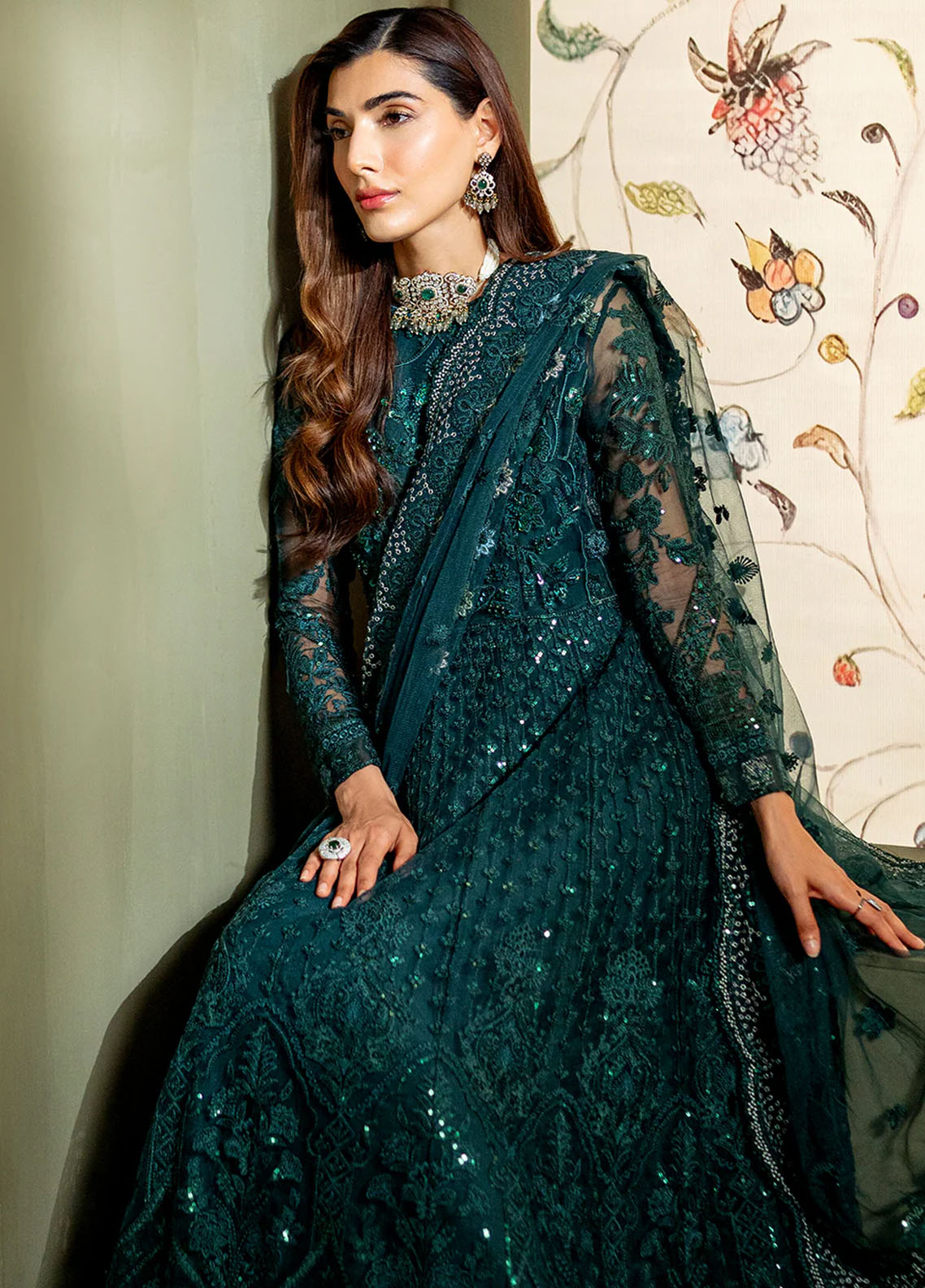 Parinaaz By Neeshay Embroidered Net Suit Unstitched 3 Piece NSH24P Shahana - Formal Collection