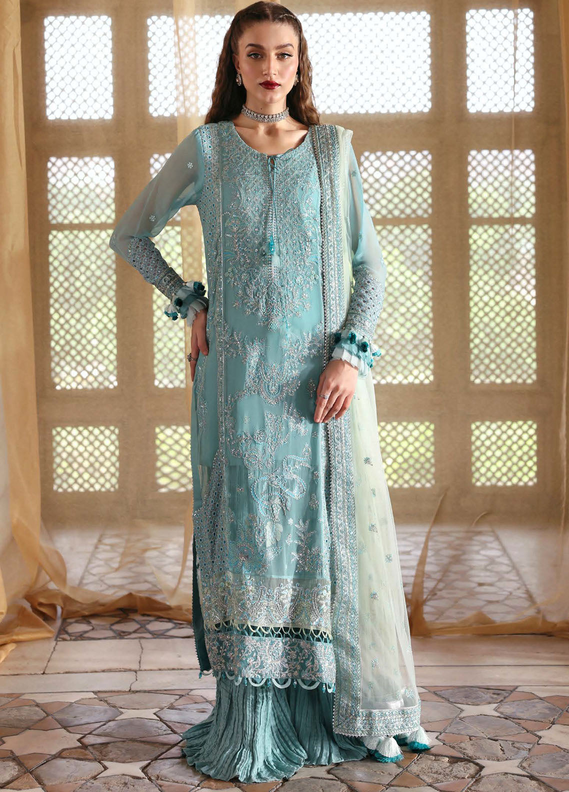 Parishay Embroidered Chiffon Suits Unstitched 3 Piece PRS25JP D-02 JRA - 02