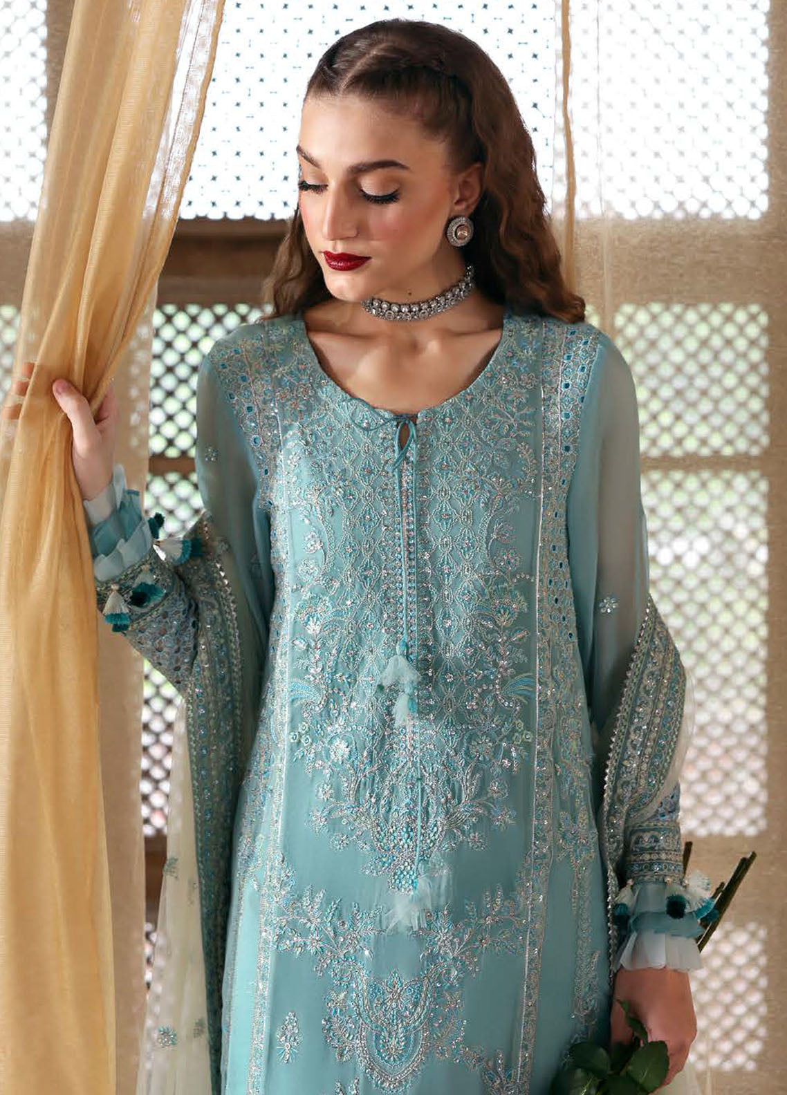 Parishay Embroidered Chiffon Suits Unstitched 3 Piece PRS25JP D-02 JRA - 02