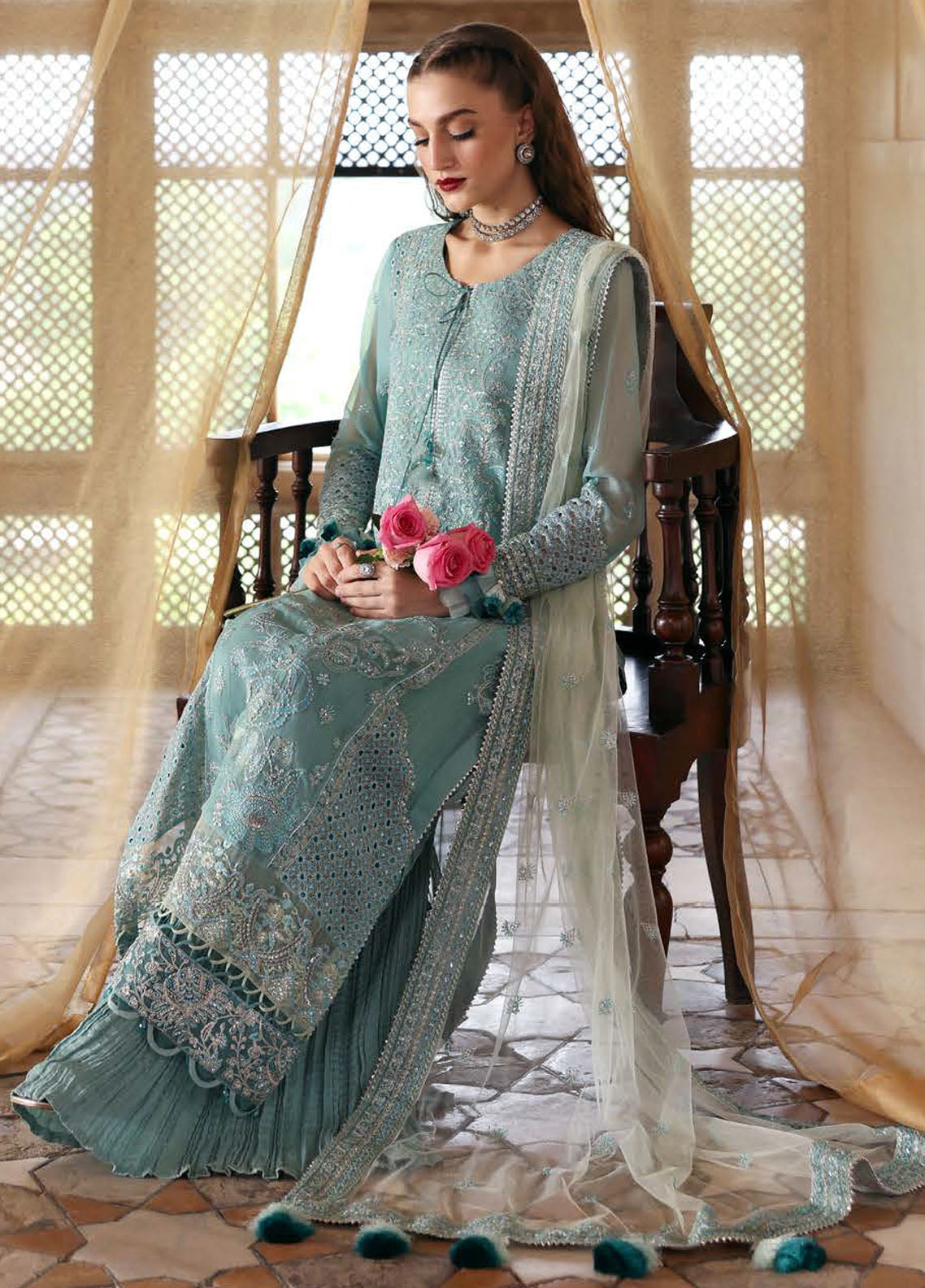 Parishay Embroidered Chiffon Suits Unstitched 3 Piece PRS25JP D-02 JRA - 02