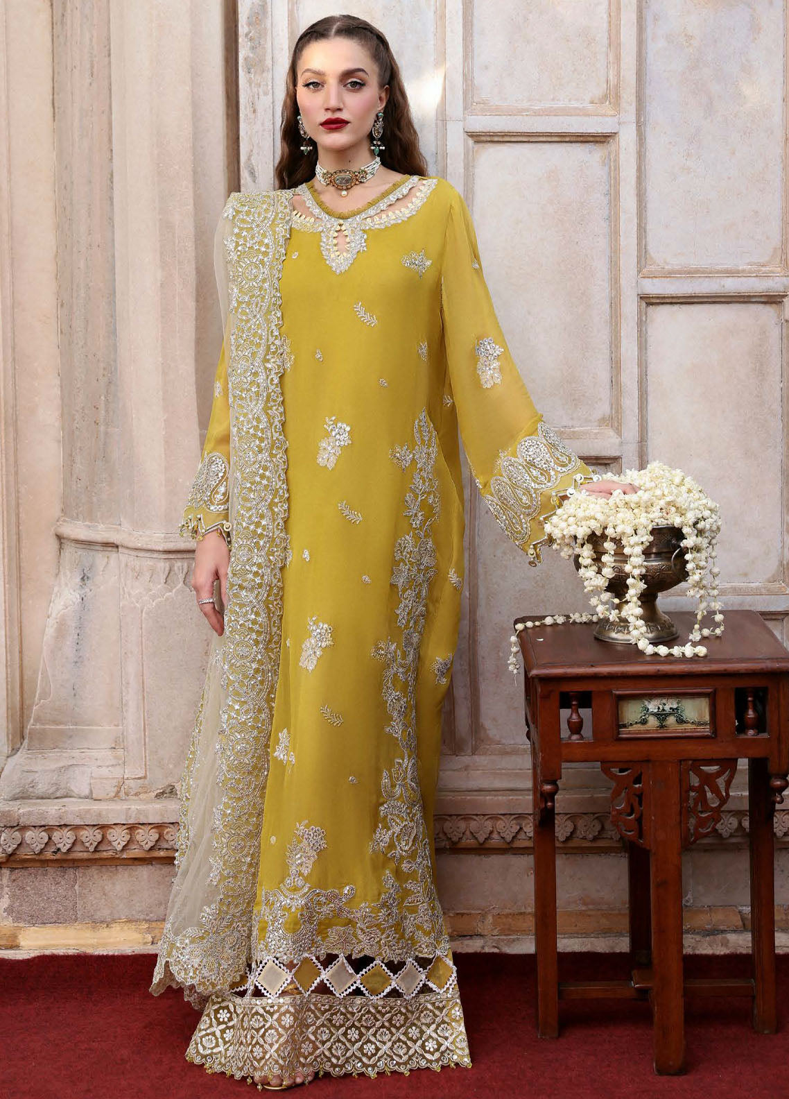Parishay Embroidered Chiffon Suits Unstitched 3 Piece PRS25JP D-03 JRA - 03