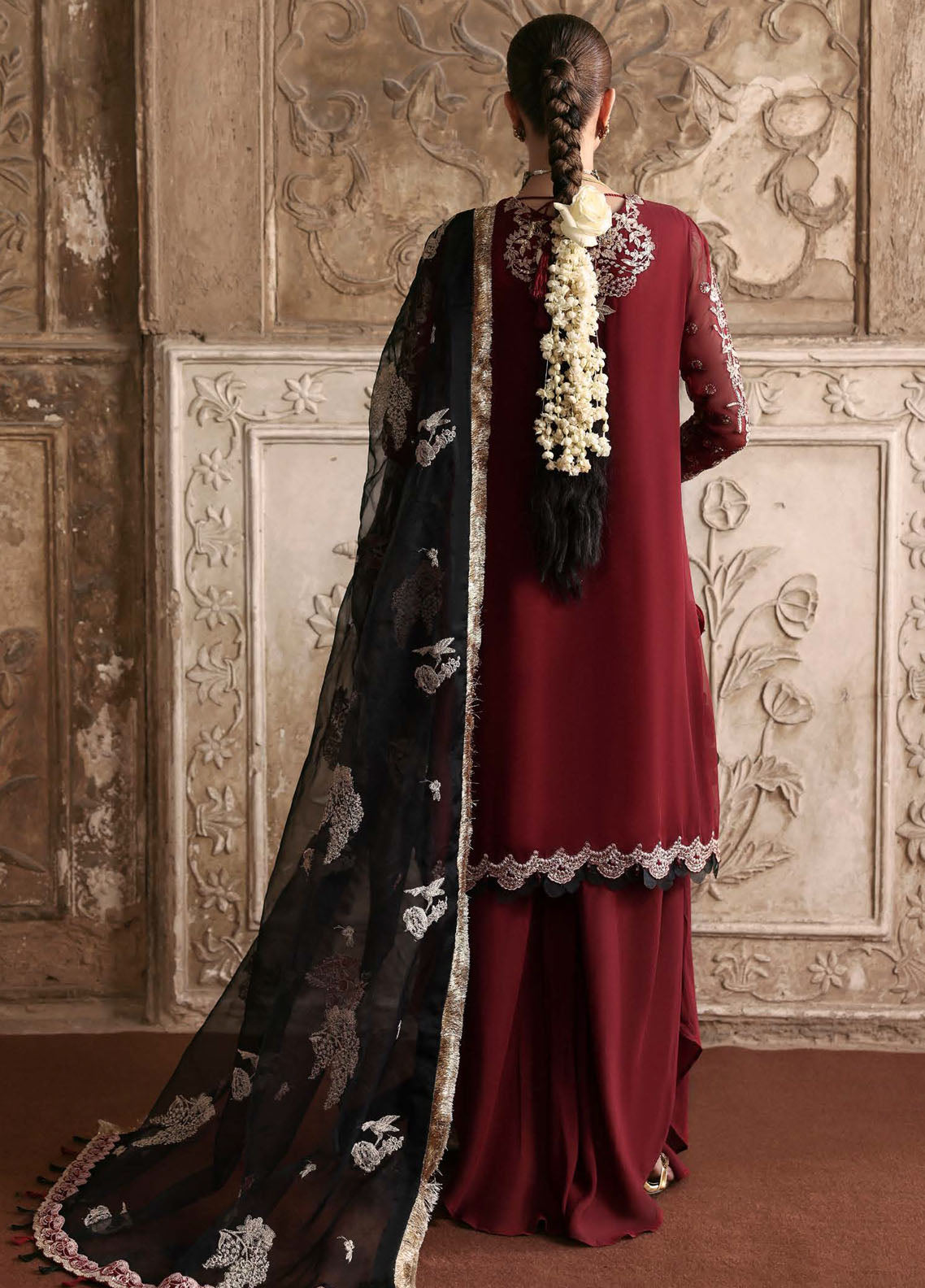 Parishay Embroidered Chiffon Suits Unstitched 3 Piece PRS25JP D-04 JRA - 04