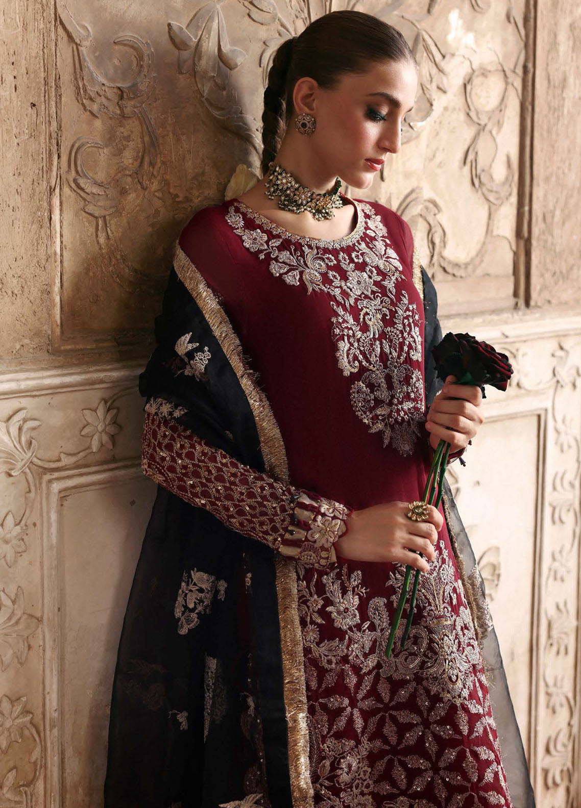 Parishay Embroidered Chiffon Suits Unstitched 3 Piece PRS25JP D-04 JRA - 04
