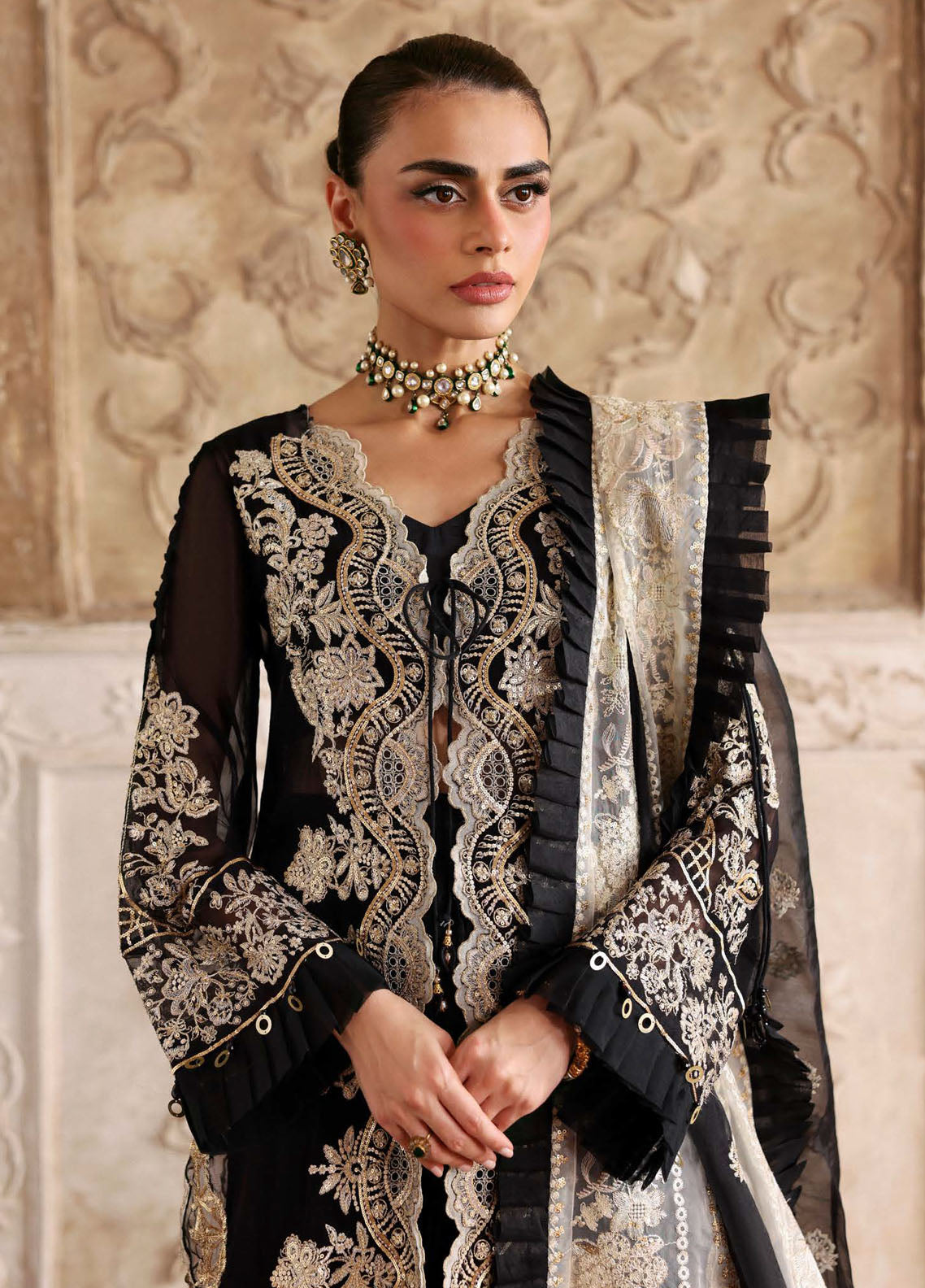 Parishay Embroidered Chiffon Suits Unstitched 3 Piece PRS25JP D-09 JRA - 09