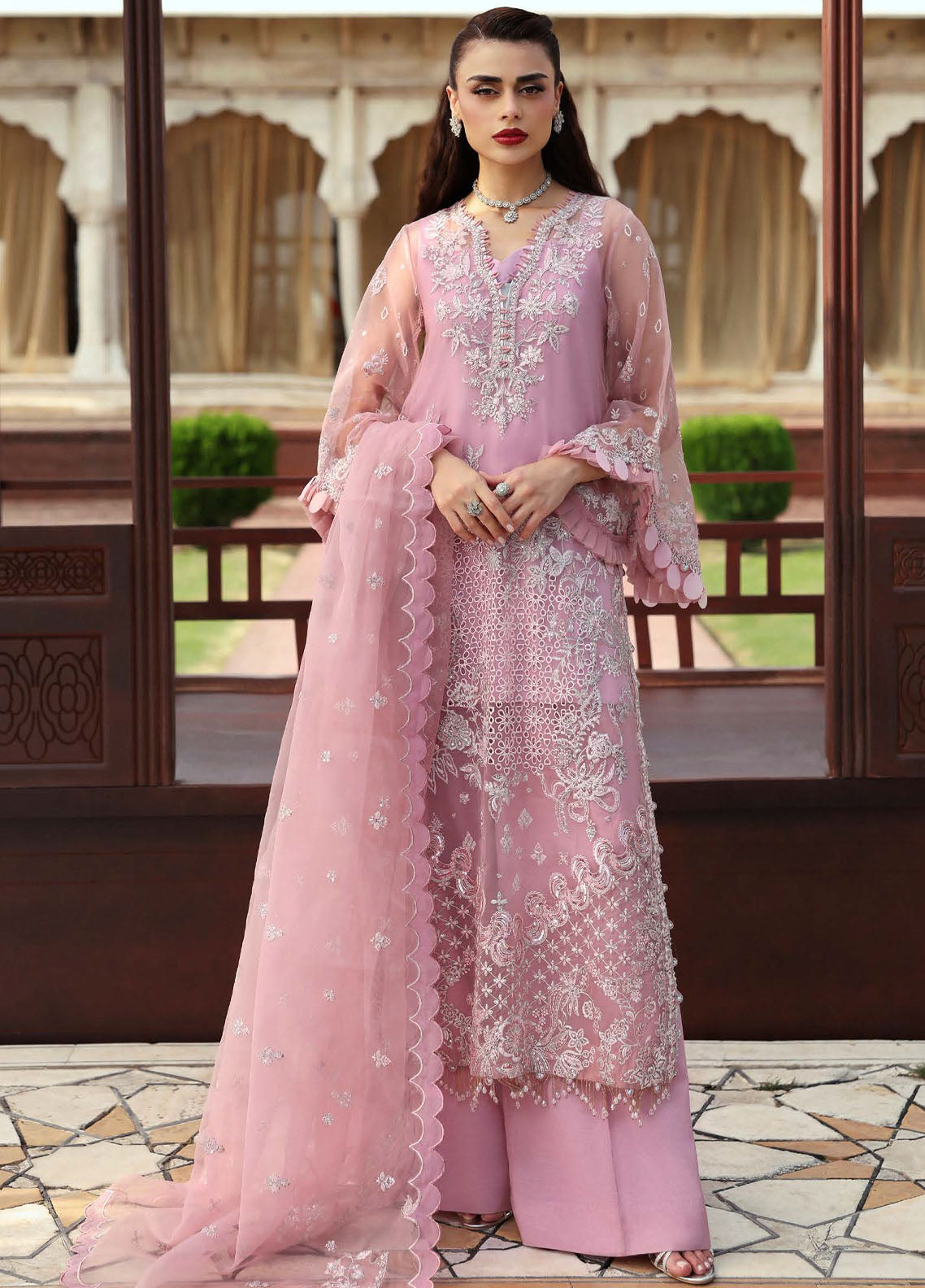 Parishay Embroidered Organza Suits Unstitched 3 Piece PRS25JP D-05 JRA - 05
