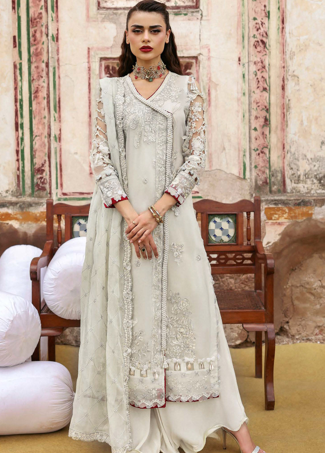 Parishay Embroidered Organza Suits Unstitched 3 Piece PRS25JP D-07 JRA - 07
