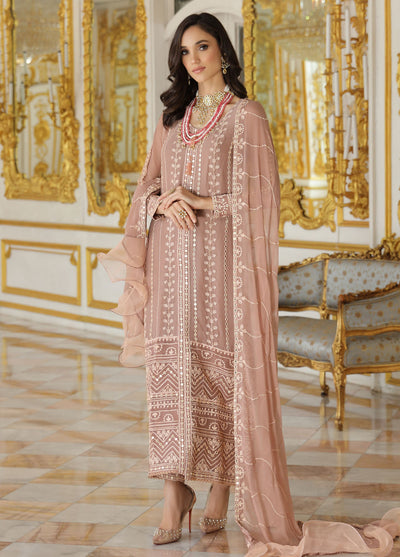 Merakish By Shahzeb Textiles Unstitched Chiffon Collection 2023 Vol-9 Pastel Pink