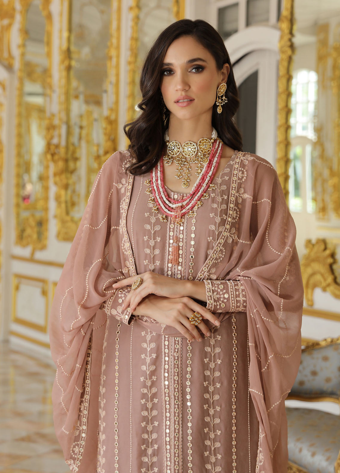 Merakish By Shahzeb Textiles Unstitched Chiffon Collection 2023 Vol-9 Pastel Pink