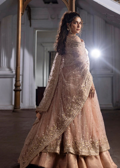 Jahan by Erum Khan Embroidered Tissue Suits Unstitched 4 Piece EK25V4 Pink Dust - Formals Collection