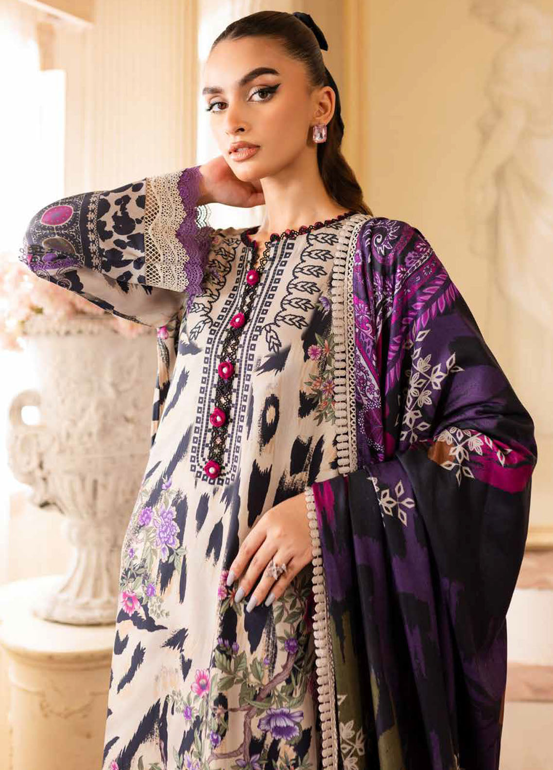 Prints By Nureh Printed Marina Suit Unstitched 3 Piece NU24SW SP-130 - Winter Collection