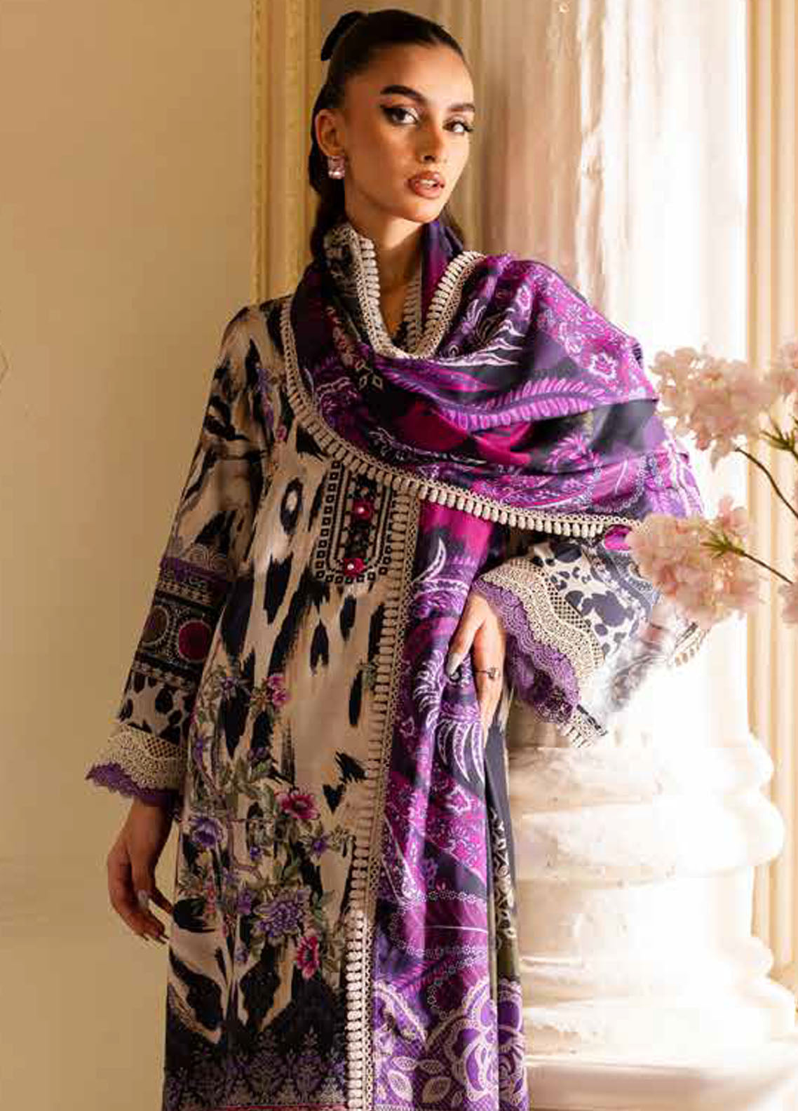 Prints By Nureh Printed Marina Suit Unstitched 3 Piece NU24SW SP-130 - Winter Collection