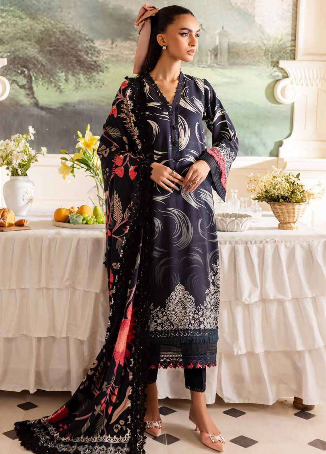 Prints By Nureh Printed Marina Suit Unstitched 3 Piece NU24SW SP-131 - Winter Collection