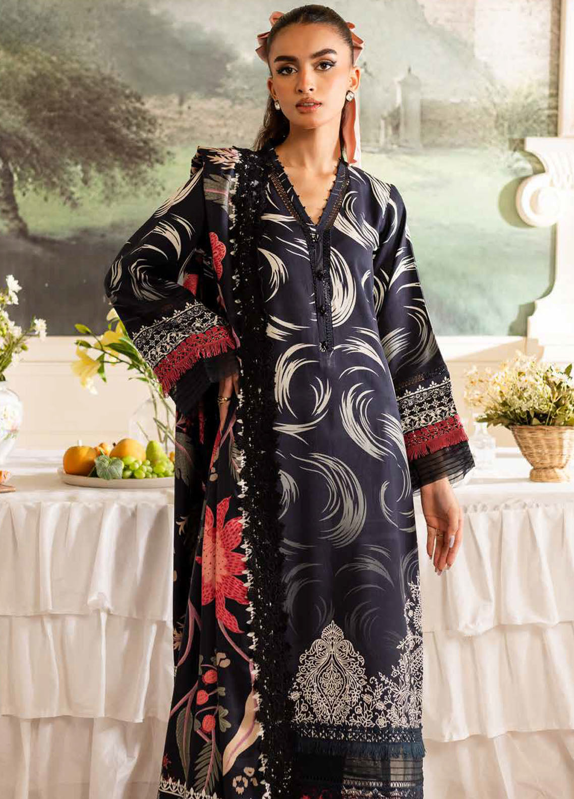 Prints By Nureh Printed Marina Suit Unstitched 3 Piece NU24SW SP-131 - Winter Collection