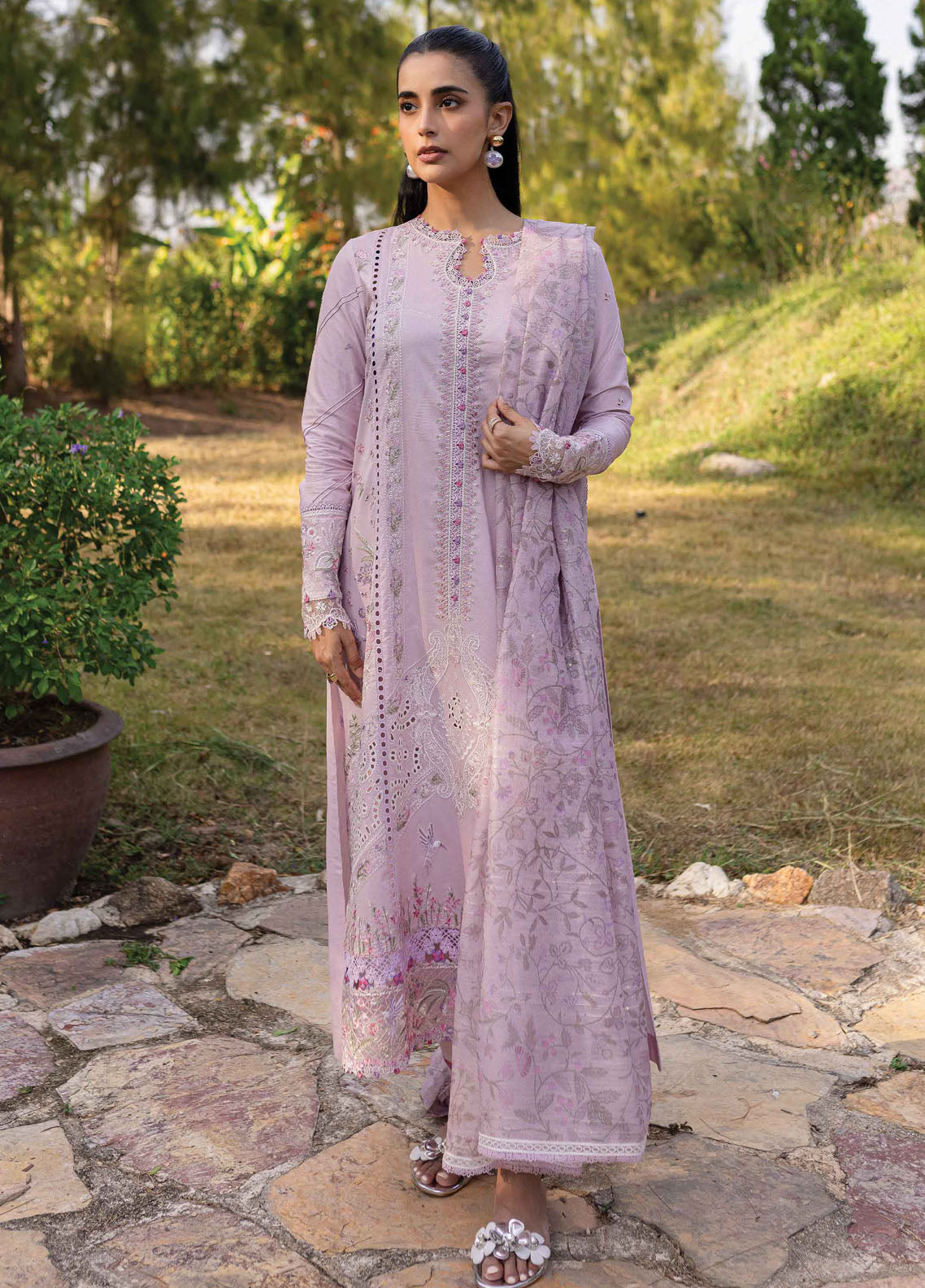 Q Line by Qalamkar Embroidered Lawn Suits Unstitched 3 Piece QM-05 Cecilia