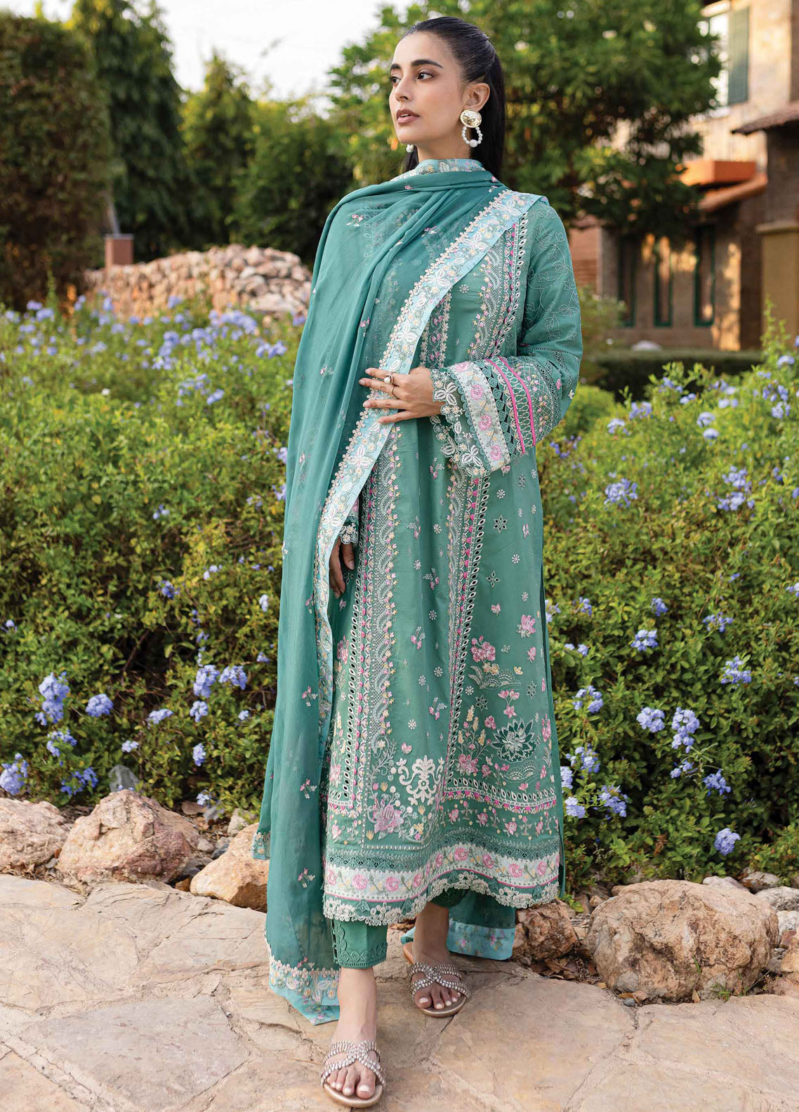 Q Line by Qalamkar Embroidered Lawn Suits Unstitched 3 Piece QM-06 Omi